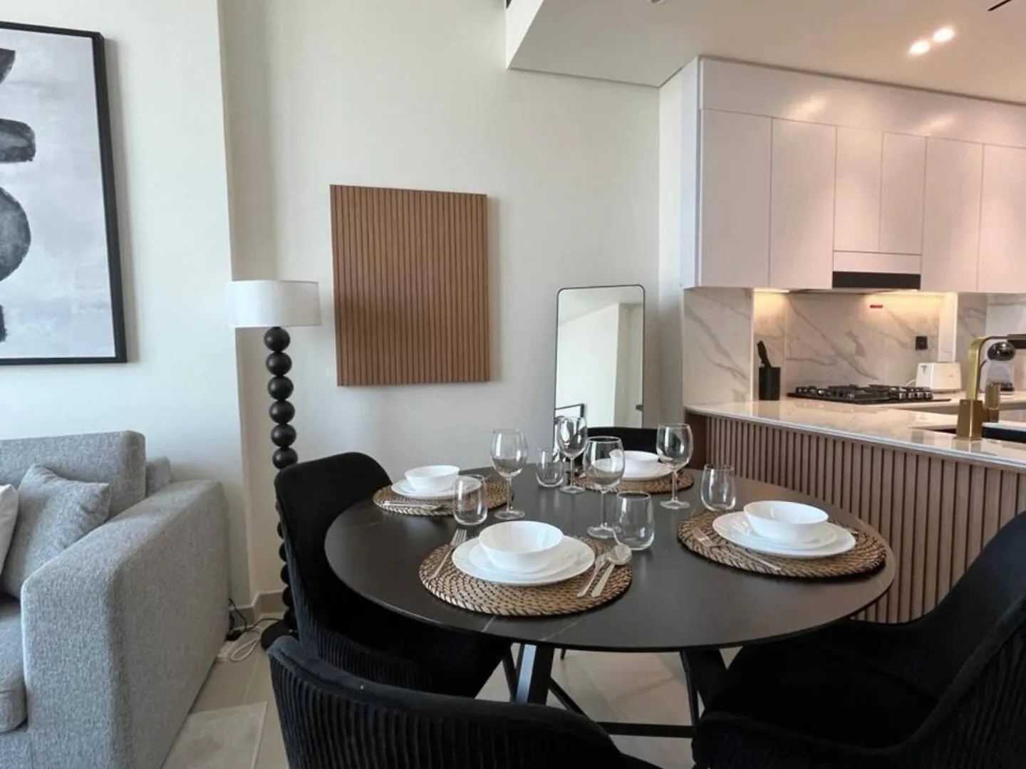 Monochrome Retreat Sleek B&W-Grey 1Br In Jvc! Apartment Dubai United Arab Emirates